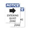 Signmission Entering Quiet Zone Sign With Symbol, 7 in W x Rectangle, Vinyl Decal OS-2PACK-NS-D-710-V-12096 - alternate 1